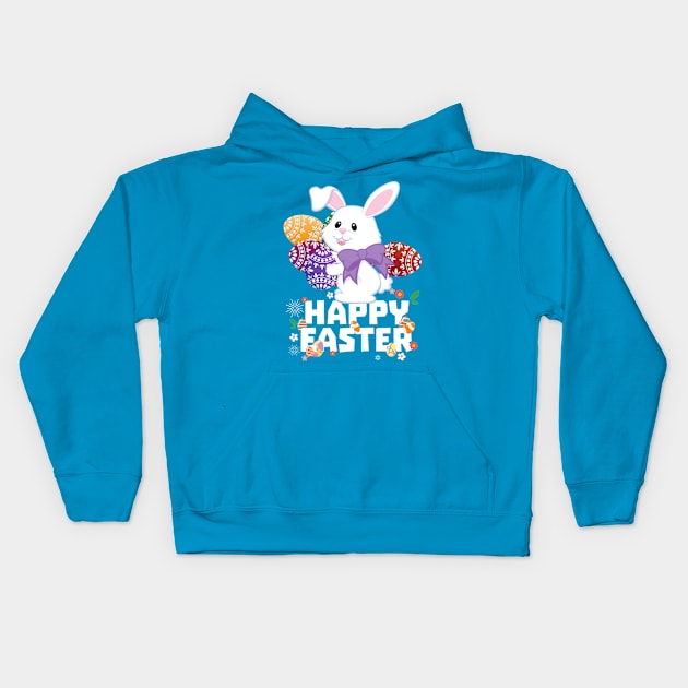 Easter Bunny Happy Easter Kids Hoodie by beelz